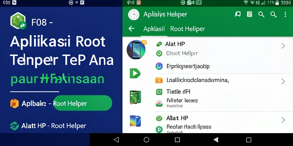 Antarmuka aplikasi F08 untuk pengelolaan akses Root Helper.