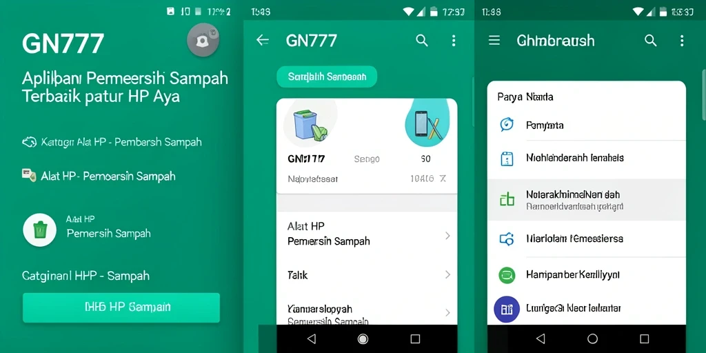 Tampilan antarmuka GN777 yang ramah pengguna untuk pembersihan sampah