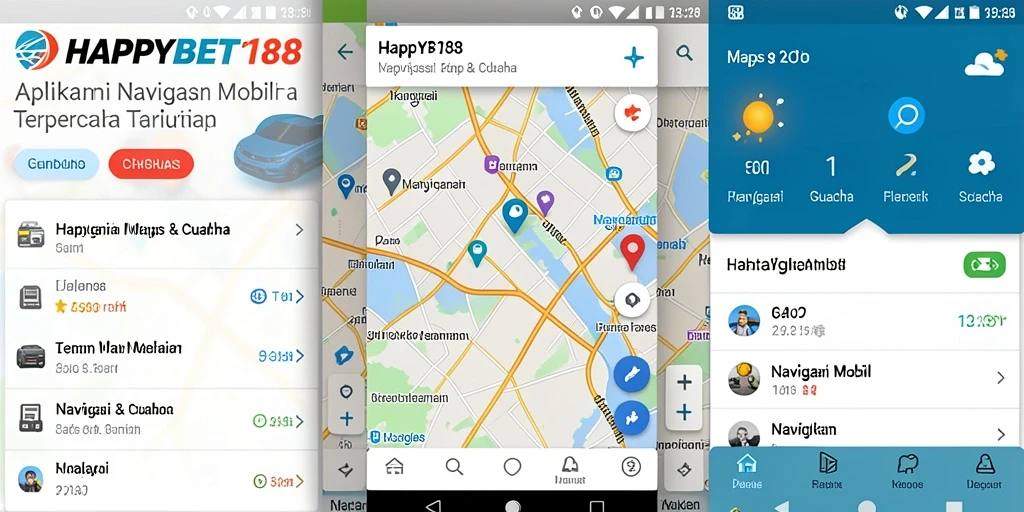 Tampilan antarmuka Navigasi Mobil yang intuitif dan responsif.