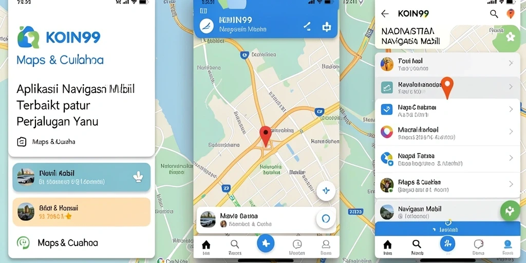 Antarmuka KOIN99 yang memudahkan navigasi dengan informasi rute jelas.