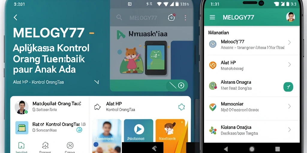 Tampilan antarmuka aplikasi MELODY77 untuk kontrol orang tua yang intuitif.