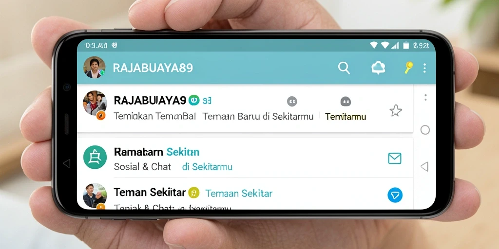Tampilan antarmuka RAJABUAYA89 yang ramah pengguna untuk menemukan teman baru.