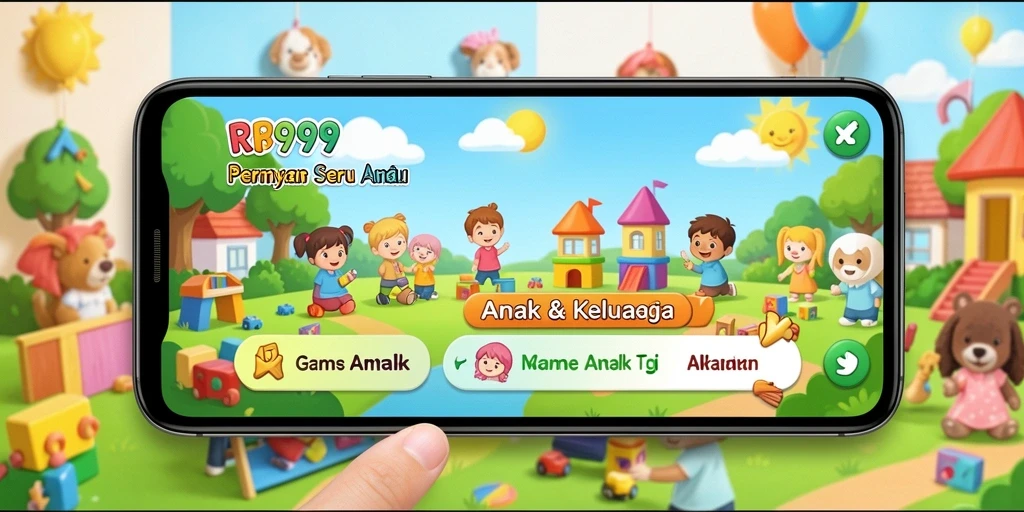 Antarmuka aplikasi RR999 untuk game edukatif anak.