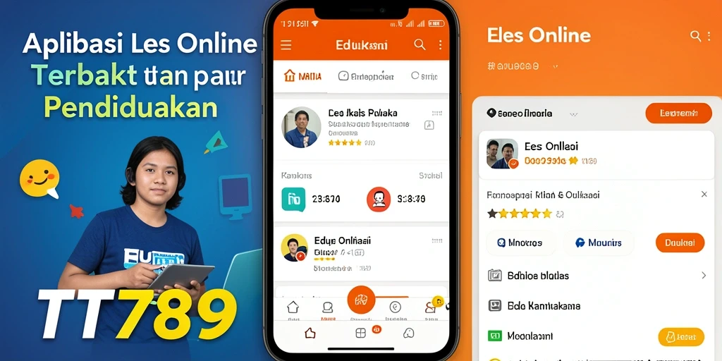 Tampilan antarmuka aplikasi Les Online yang interaktif dan menarik.